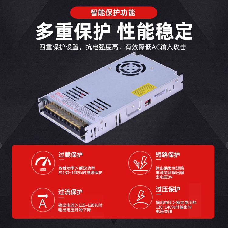 四重安全防护加持，工业开关电源筑牢设备运行防线